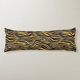 Black and Gold Tiger Stripes Body Cushion