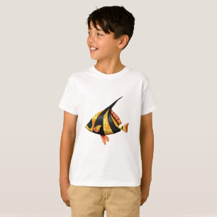 Black and gold tropical angle fish T-Shirt