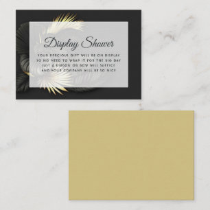 Black and Gold Tropical Bridal Shower Display Enclosure Card