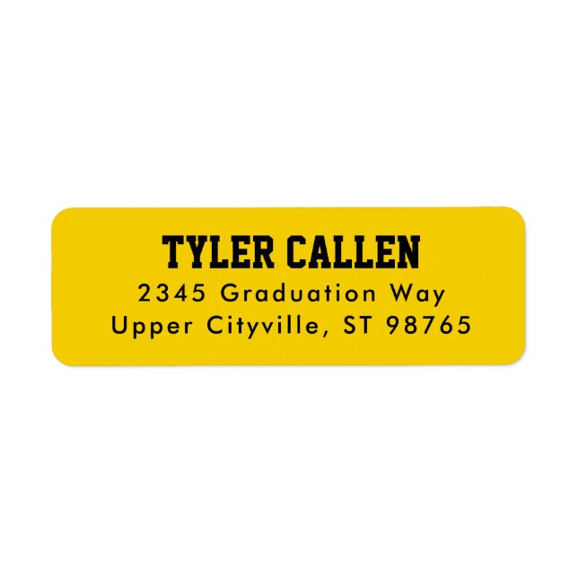 Black and Gold Varsity Graduation Address (Front)