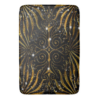 Black and Gold Victorian Sparkle Bath Mat