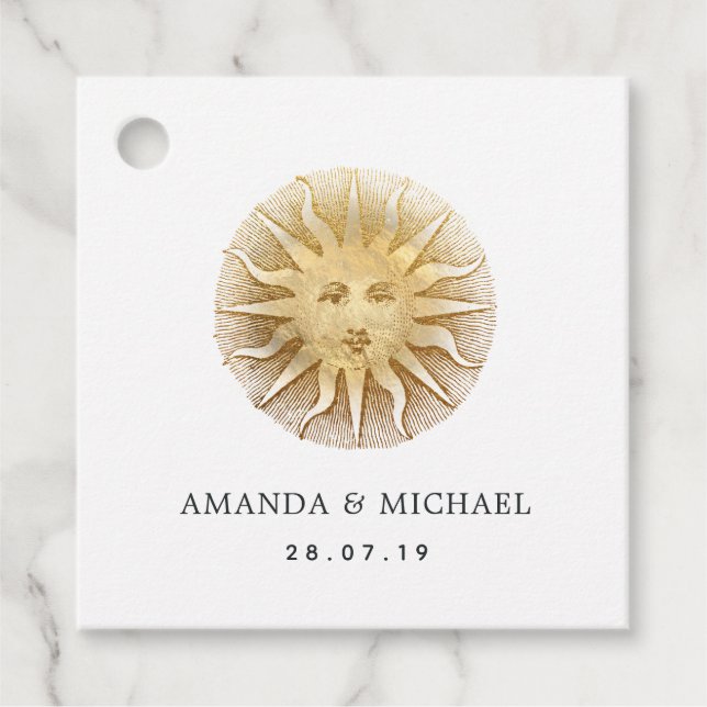 Black and Gold Vintage Favour Tags (Front)