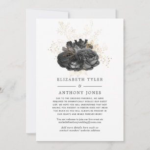 Black and Gold Vintage Halloween Floral Guests Announcement