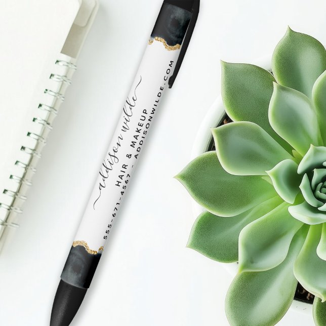 Black And Gold Watercolor Business Ink Pen (Creator Uploaded)