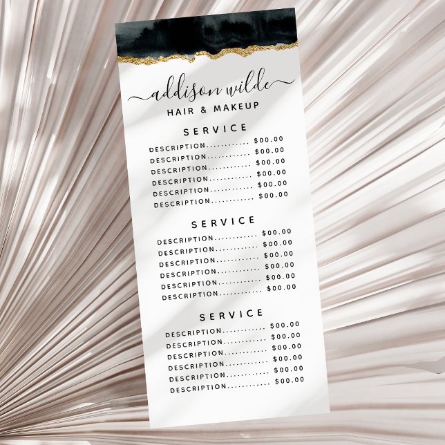 Black And Gold Watercolor Rack Card (Creator Uploaded)