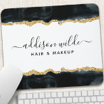 Black And Gold Watercolor Salon Business Mouse Mat<br><div class="desc">Black And Gold Watercolor Business Mouse Pad. Perfect for makeup artists,  hair stylists,  cosmetologists,  and more!</div>