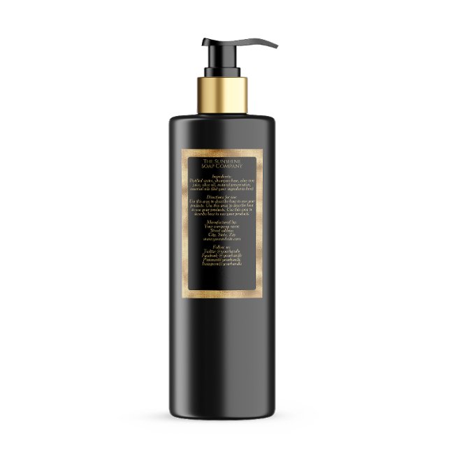 Black and Gold Waterproof Ingredients Label (Creator Uploaded)