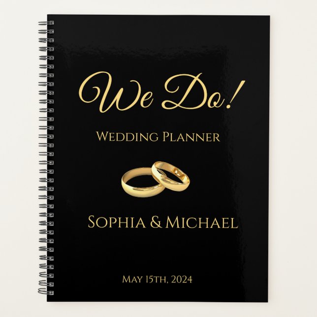 Black and Gold-We Do-Wedding-Planner Planner (Front)