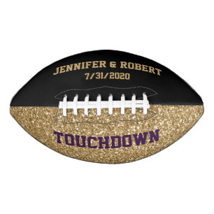 Black and Gold Wedding Custom Football American Football