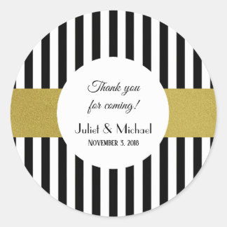 Black and Gold Wedding Favour Stickers