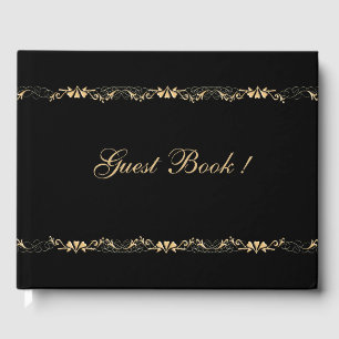 Black and Gold Wedding Guest Book
