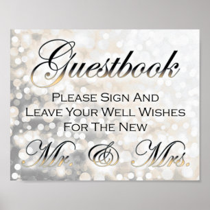 Black and Gold Wedding Guestbook Sign