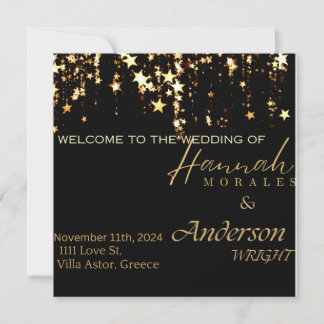 Black and Gold Wedding Invitation