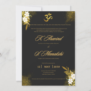 Black and Gold Wedding Invitation Elegant Modern