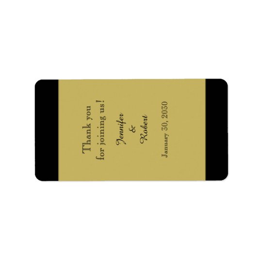 Black and Gold Wedding Lip Balm Label Address Label