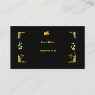 Black and Gold Wedding Place Card