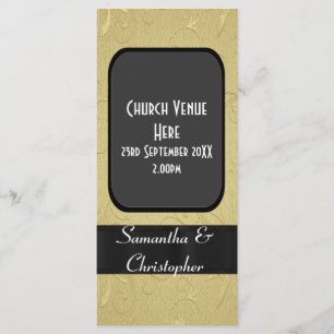 Black and gold wedding program programme