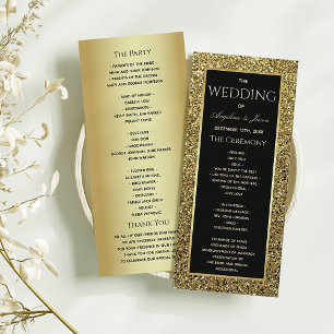 Black and Gold Wedding Programme