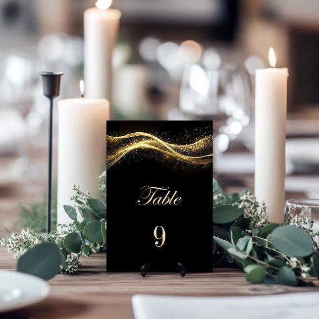 Black and Gold Wedding Table Number (Creator Uploaded)