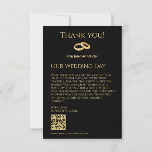Black and Gold-Wedding- Thank You Card