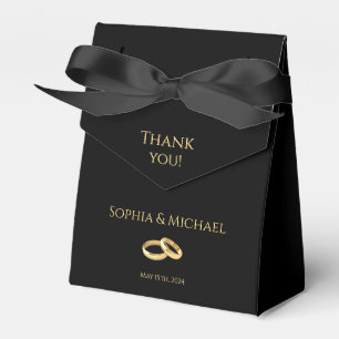 Black and Gold-Wedding Thank you- Favour Box