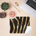 Black and Gold Zebra Print | Monogram Mouse Mat<br><div class="desc">Personalised mouse pads are the answer to a dull desk. Co-workers, teachers & friends will love our mouse pads. Make sure to buy one for yourself to spruce up your work life! Everyone has a computer and mouse pads are a necessity for working on your desktop or laptop! Add your...</div>