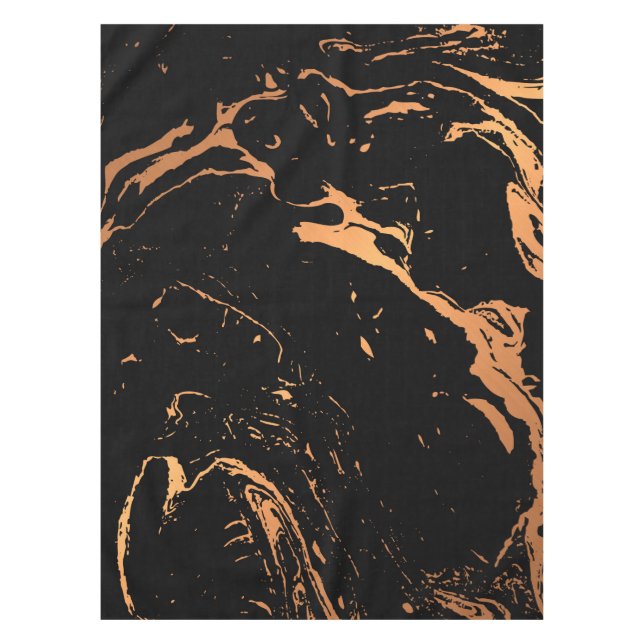 Black and Golden Abstract Tablecloth (Front)