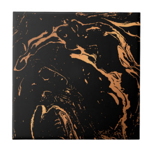 Black and Golden Abstract Tile