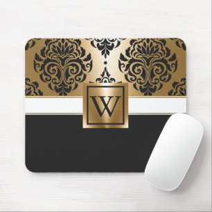 Black and Golden Arabesc Mouse Mat