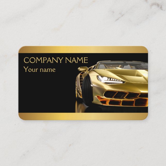 Black and Golden Automotive Business Card (Front)