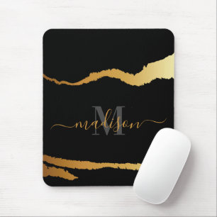 Black and Golden Foil Monogram Mouse Mat