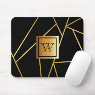 Black and Golden Geometric Mouse Mat