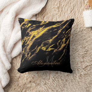 Black and Golden Granite Cushion