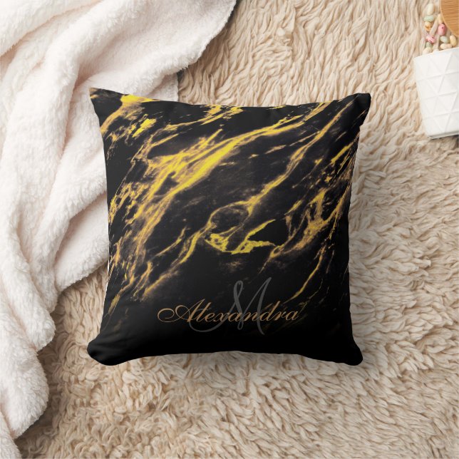 Black and Golden Granite Cushion (Blanket)