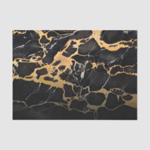Black and Golden Marble Tissue Paper