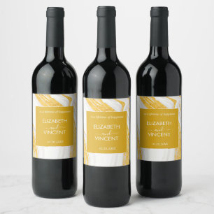 Black and Golden Marble Wine Label