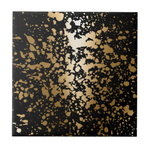 Black and Golden Metallic Brush Tile