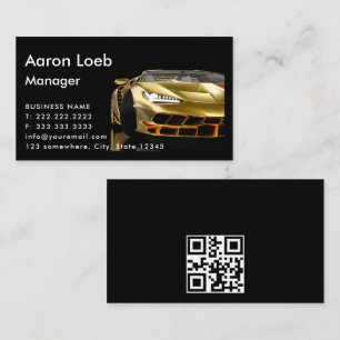 Black and golden  Modern Sport Car Business Card