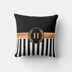 Black and Golden Monogram Cushion