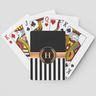 Black and Golden Monogram Playing Cards
