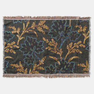 Black and Golden Motifs Throw Blanket
