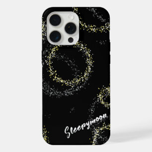 Black and golden shimmer iPhone 15 pro max case