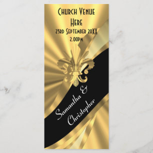 Black and golden wedding program programme
