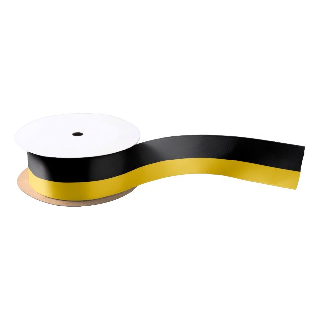 Black and Golden Yellow 1.5" Wide Satin Ribbon (Spool)