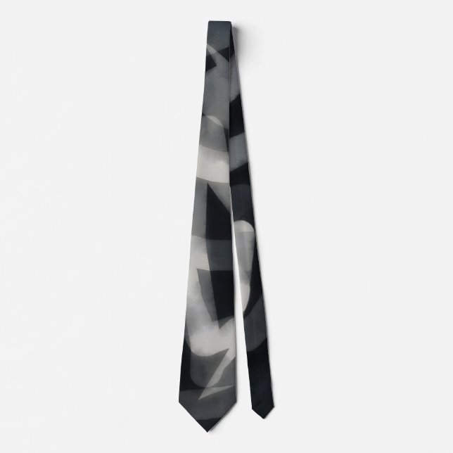 Black and Gray Abstract Artsy Tie (Front)
