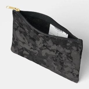 Black And Gray Abstract Graphic Art Design Accessory Pouch