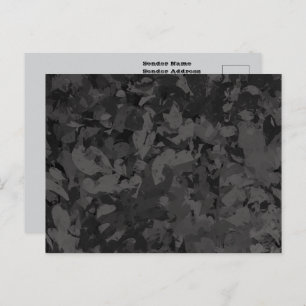 Black And Gray Abstract Graphic Art Design Postcard