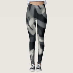 Black and Gray Art Leggings