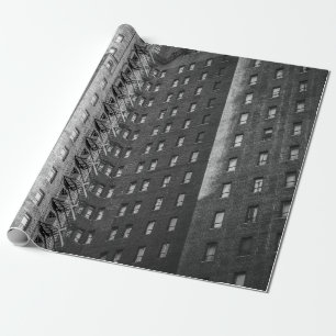 BLACK AND GRAY CONCRETE BUILDINGS WRAPPING PAPER