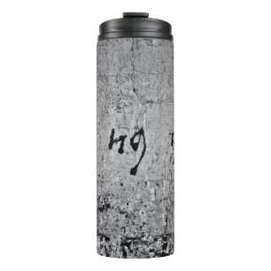Black and gray concrete surface thermal tumbler